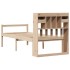 Cama con estantería sin colchón madera maciza de pino