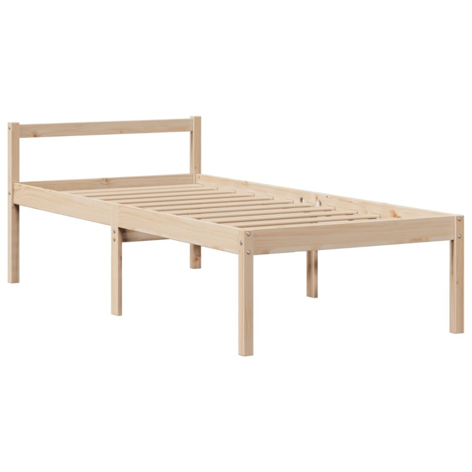 Cama con estantería sin colchón madera maciza de pino