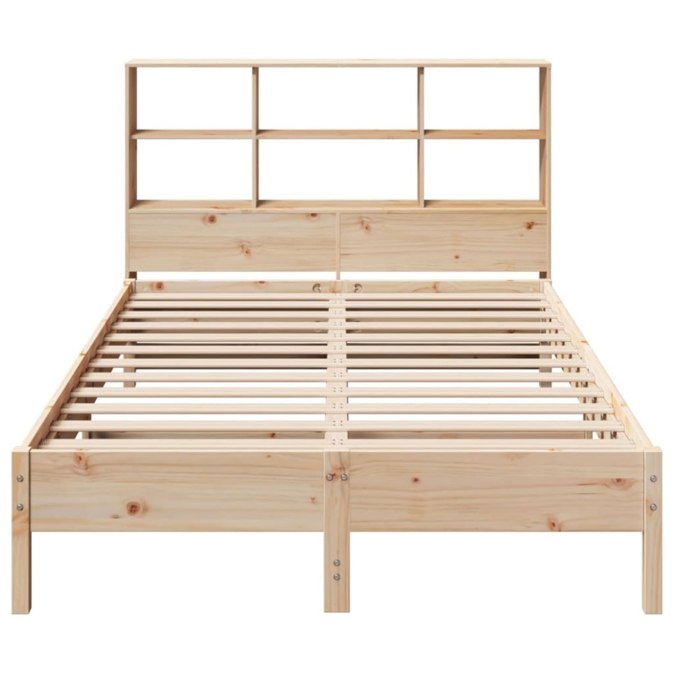 Cama con estantería sin colchón madera maciza de pino