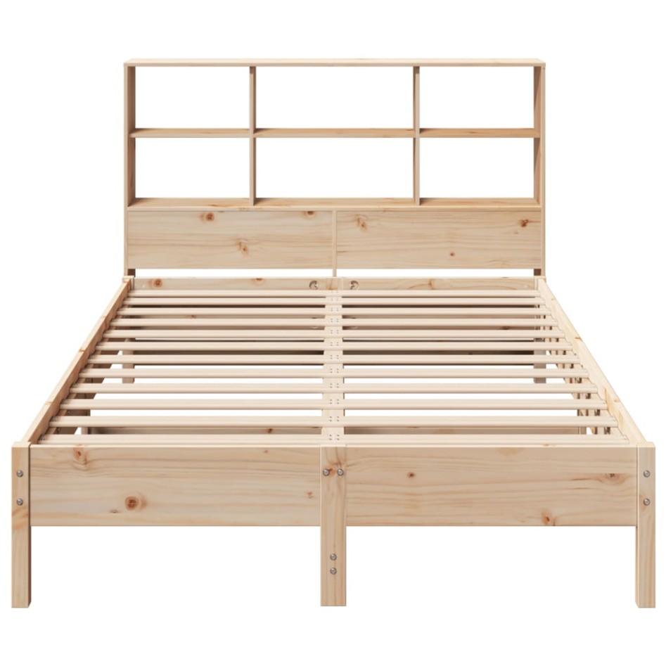 Cama con estantería sin colchón madera maciza de pino