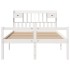 Cama con estantería sin colchón madera maciza blanca 150x200