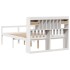 Cama con estantería sin colchón madera maciza blanca 150x200