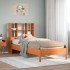 Cama con estantería sin colchón madera maciza marrón 90x190