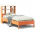 Cama con estantería sin colchón madera maciza marrón 90x190