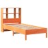 Cama con estantería sin colchón madera maciza marrón 90x190