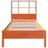 Cama con estantería sin colchón madera maciza marrón 90x190