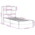 Cama con estantería sin colchón madera maciza marrón 90x190