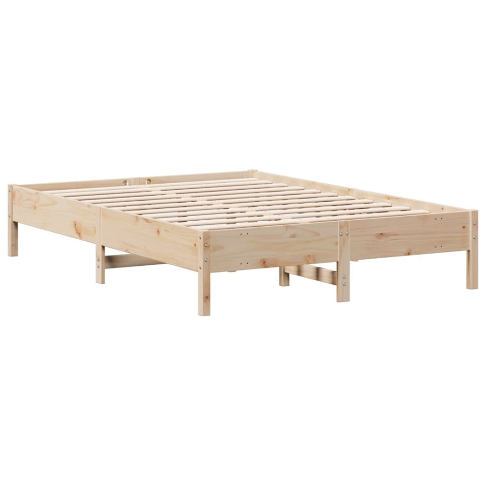 Cama con estantería sin colchón madera maciza de pino