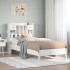 Cama con estantería sin colchón madera maciza blanca 100x200