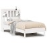 Cama con estantería sin colchón madera maciza blanca 100x200