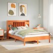 Cama con estantería sin colchón madera maciza marrón 140x190 cm