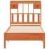 Cama con estantería sin colchón madera maciza marrón 75x190