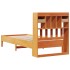 Cama con estantería sin colchón madera maciza marrón 75x190