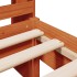 Cama con estantería sin colchón madera maciza marrón 75x190