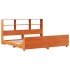 Cama sin colchón madera maciza de pino marrón cera 180x200