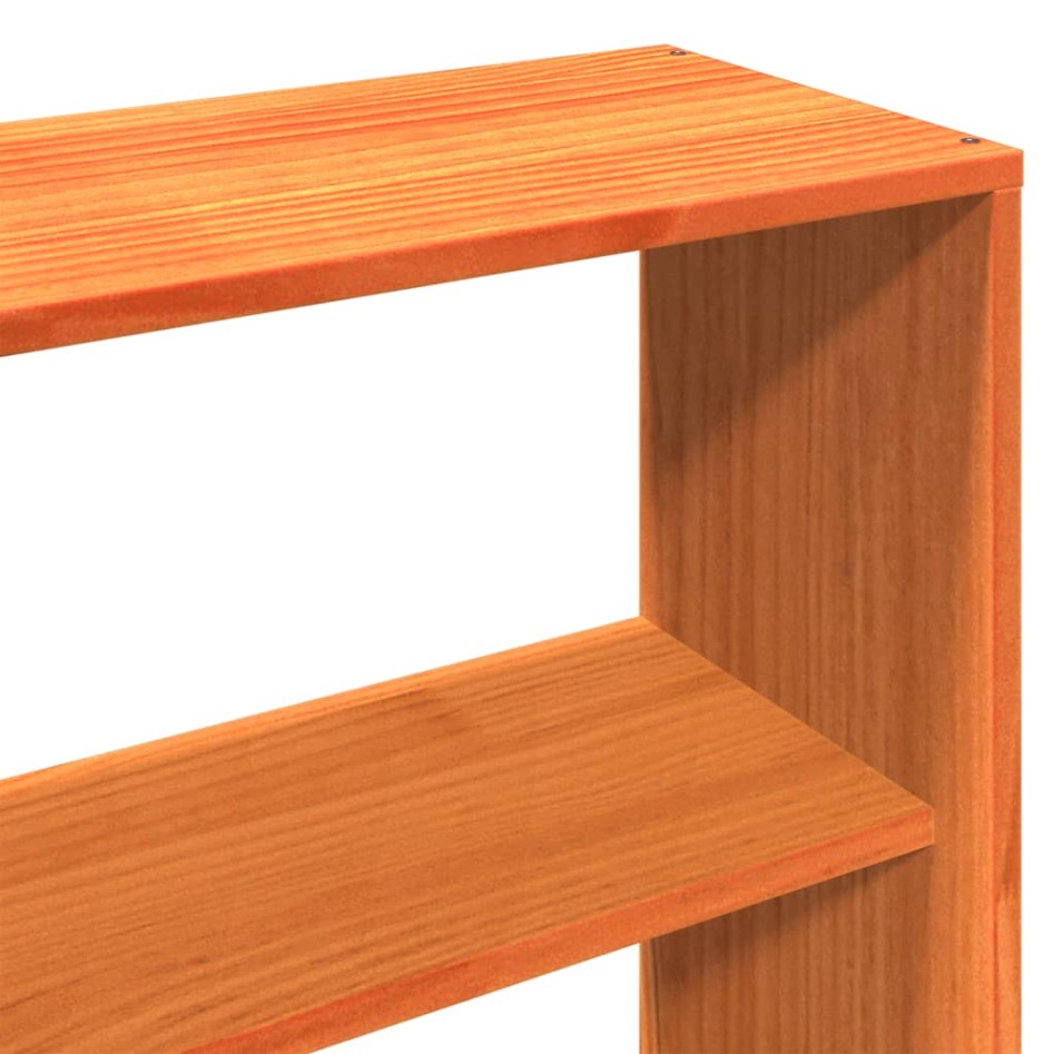 Cama sin colchón madera maciza de pino marrón cera 180x200