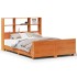 Cama sin colchón madera maciza de pino marrón cera 120x200