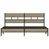 Estructura de cama sin colchón metal roble Sonoma 200x200
