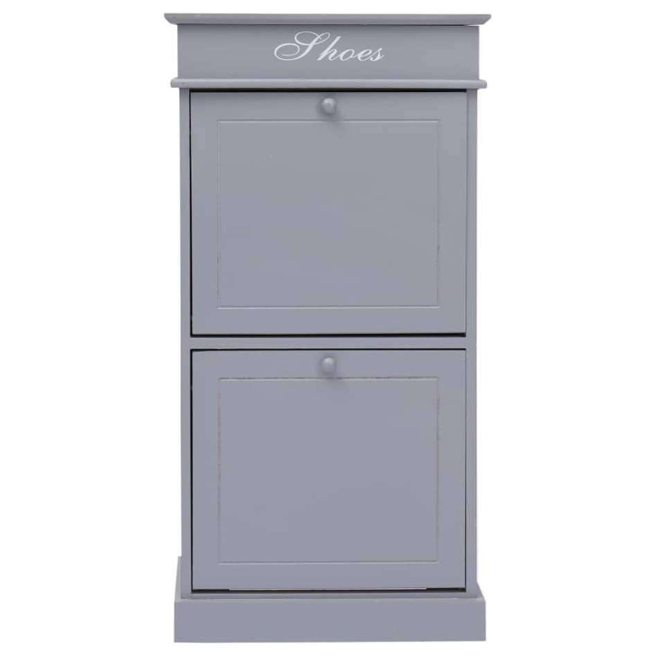 Mueble zapatero de madera de Paulownia gris 50x28x98