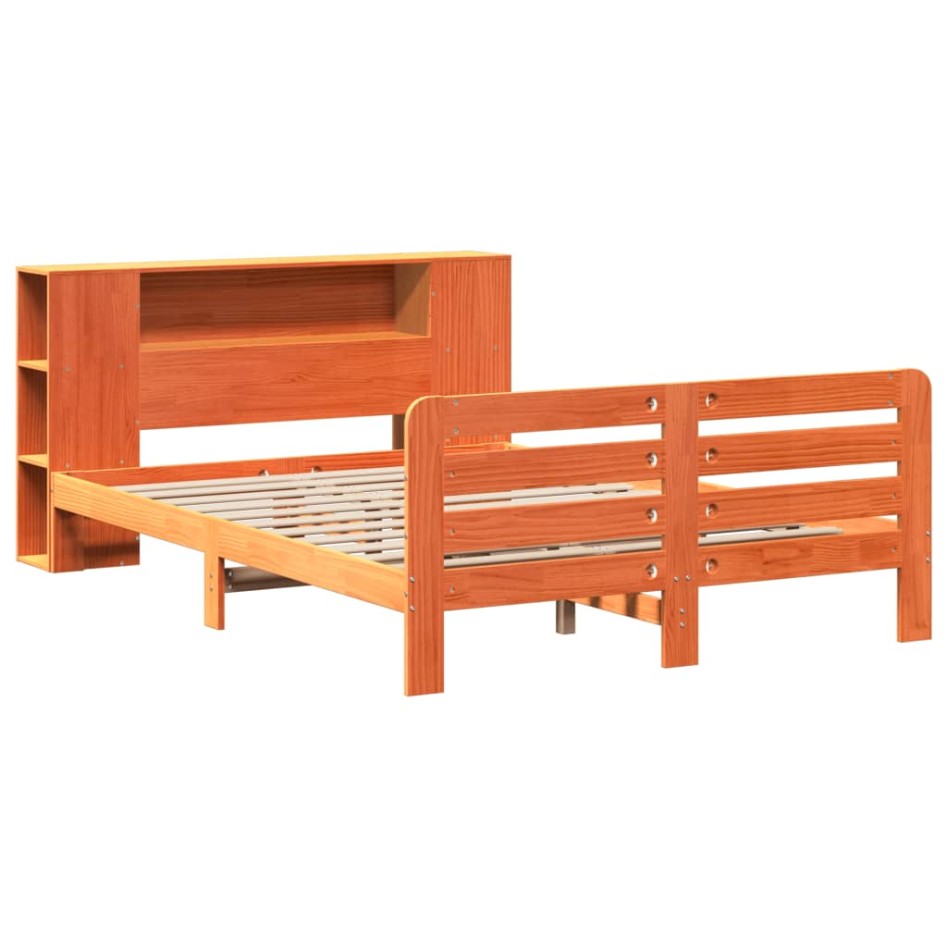 Estructura de cama sin colchón madera maciza marrón 120x190