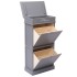 Mueble zapatero de madera de Paulownia gris 50x28x98