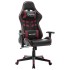 Silla de gaming de cuero sintético negro y rojo