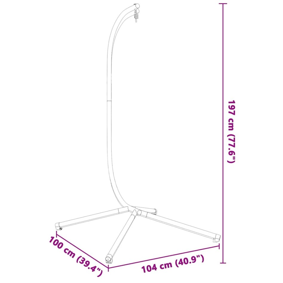 Soporte de silla colgante huevo acero gris