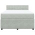 Cama box spring con colchón terciopelo gris claro 160x200