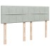 Cama box spring con colchón terciopelo gris claro 160x200