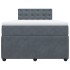 Cama box spring con colchón terciopelo gris oscuro 120x200
