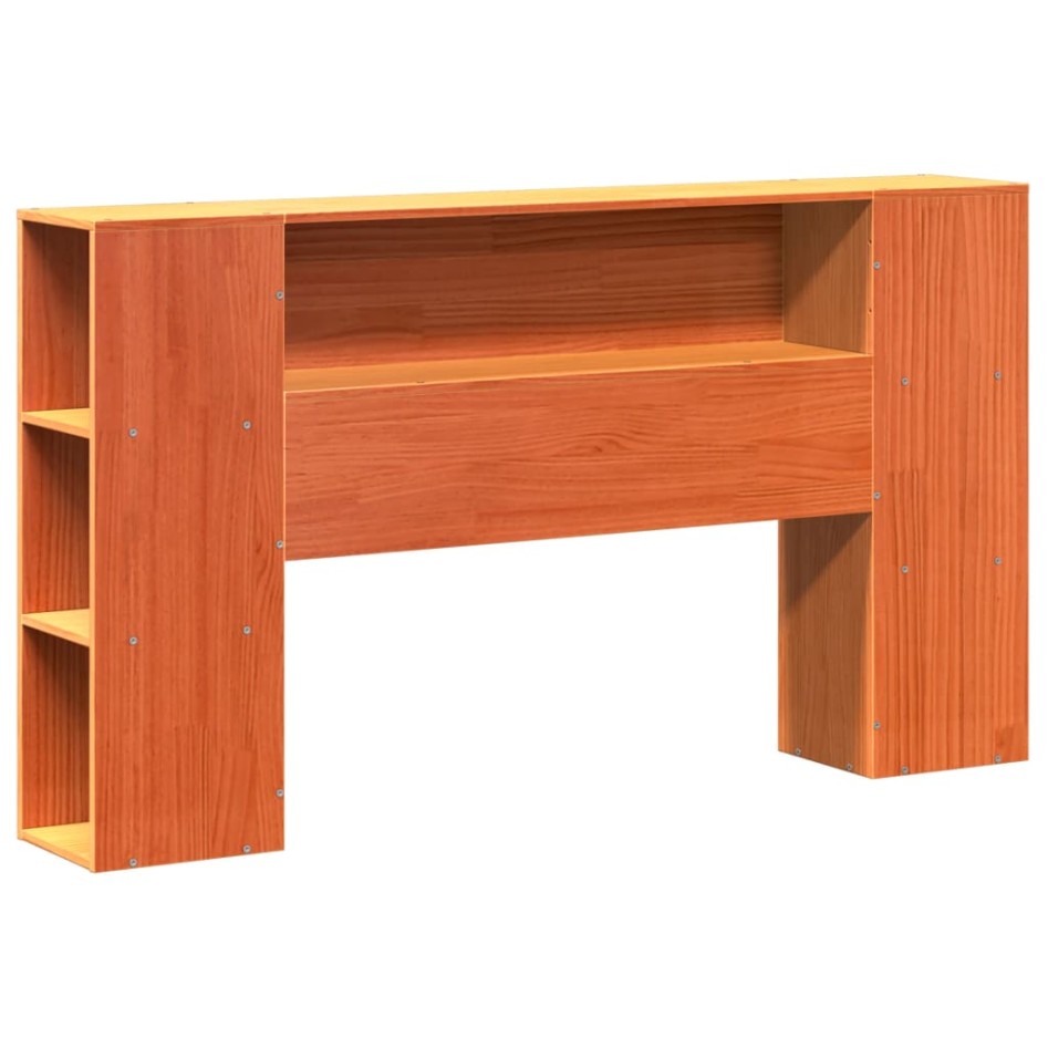 Cama sin colchón madera maciza de pino marrón cera 140x190