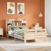 Cama con estantería sin colchón madera maciza de pino 135x190cm