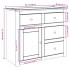 Aparador con cajones Panama madera maciza pino 93x40x80
