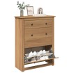 Mueble zapatero Panama madera maciza de pino 80x35x105 cm