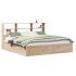 Estructura de cama sin colchón madera maciza de pino 200x200