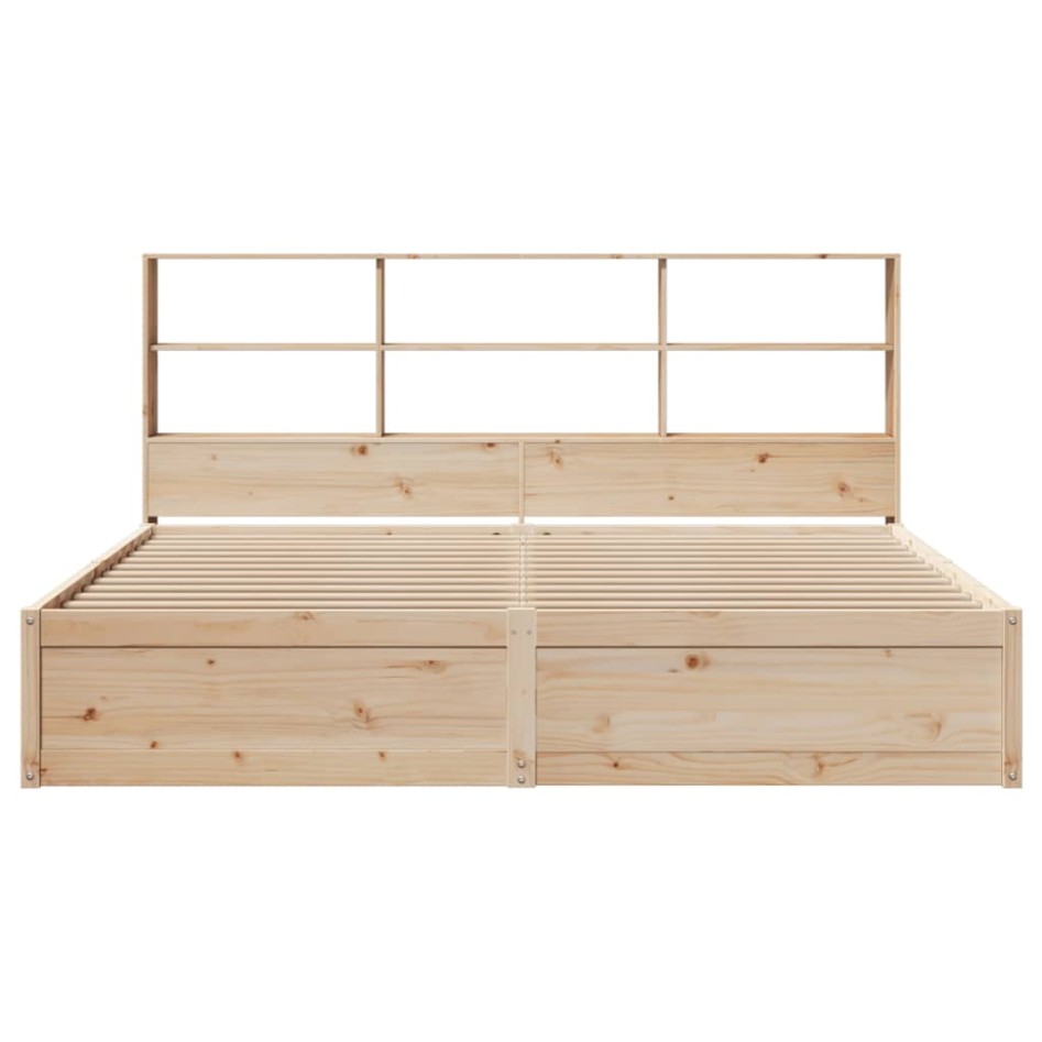 Estructura de cama sin colchón madera maciza de pino 200x200