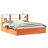 Cama sin colchón madera maciza de pino marrón cera 180x200
