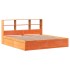 Cama sin colchón madera maciza de pino marrón cera 180x200
