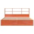 Cama sin colchón madera maciza de pino marrón cera 180x200