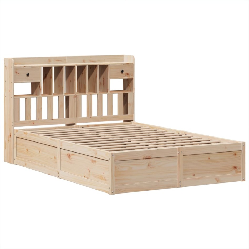 Estructura de cama sin colchón madera maciza de pino 160x200