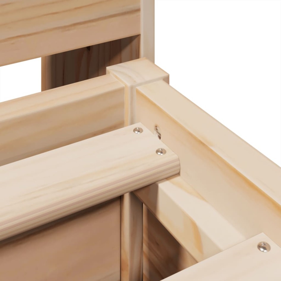 Estructura de cama sin colchón madera maciza de pino 160x200