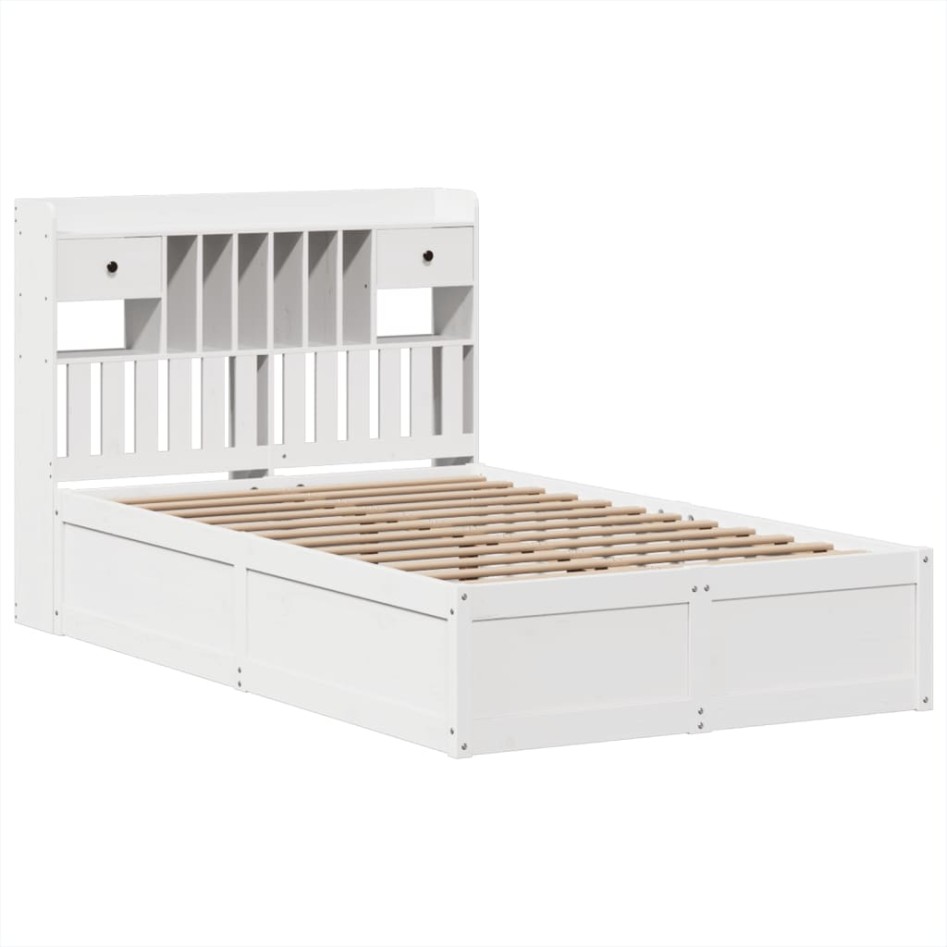 Estructura de cama sin colchón madera de pino blanco 135x190