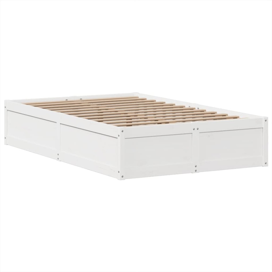 Estructura de cama sin colchón madera de pino blanco 135x190
