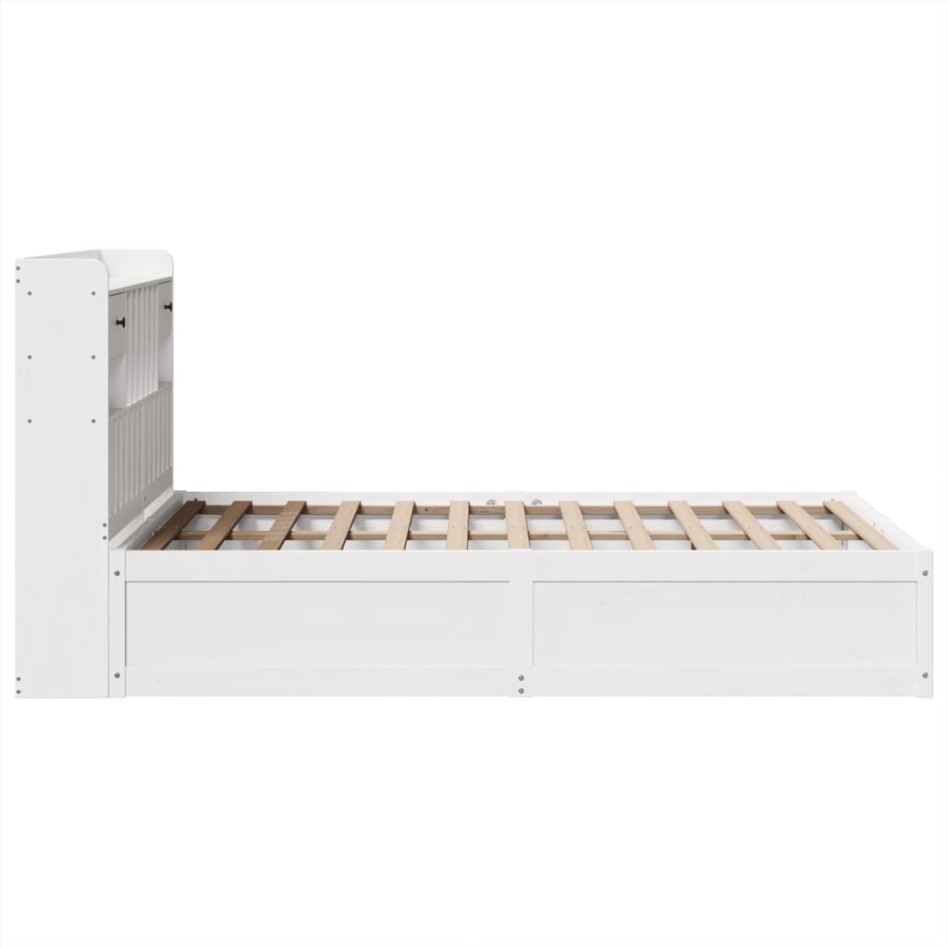 Estructura de cama sin colchón madera de pino blanco 135x190