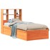 Estructura de cama sin colchón madera maciza marrón 75x190