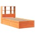 Estructura de cama sin colchón madera maciza marrón 75x190