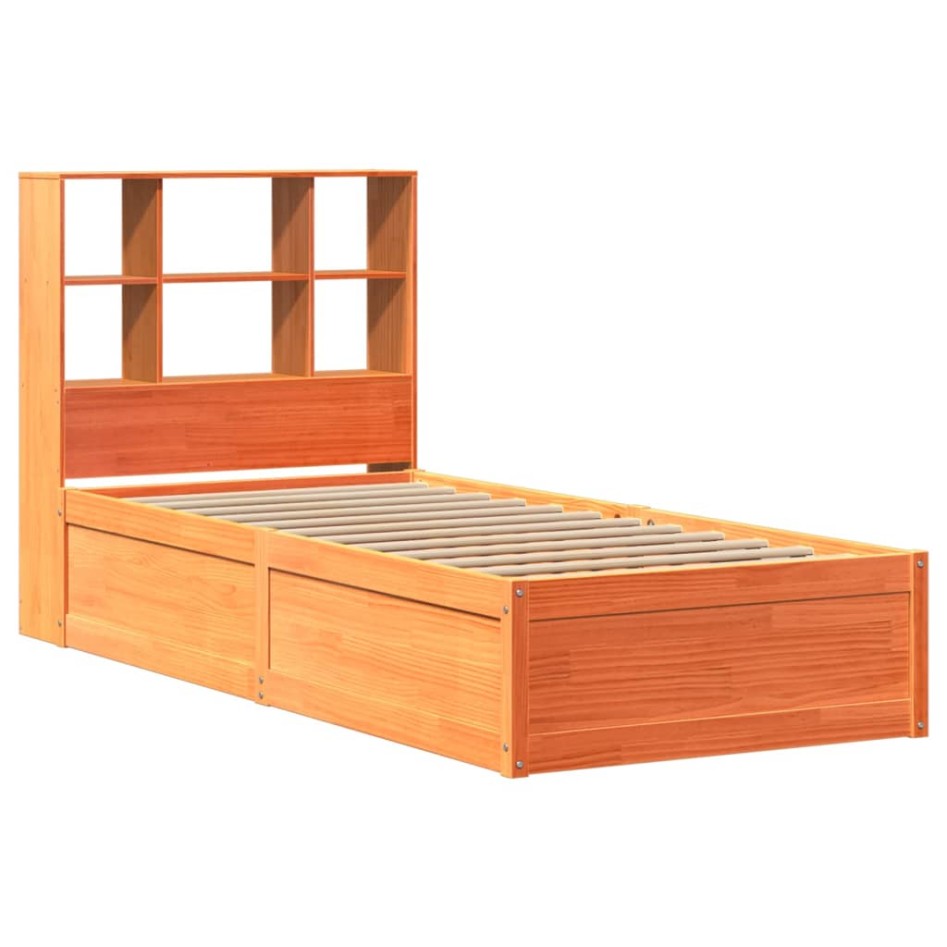 Estructura de cama sin colchón madera maciza marrón 75x190
