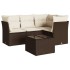 Set comedor de jardín 5 piezas y cojines ratán sintético