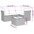 Set comedor de jardín 5 piezas y cojines ratán sintético
