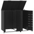 Cobertizo de 2 contenedores de basura acero negro 138x79x117
